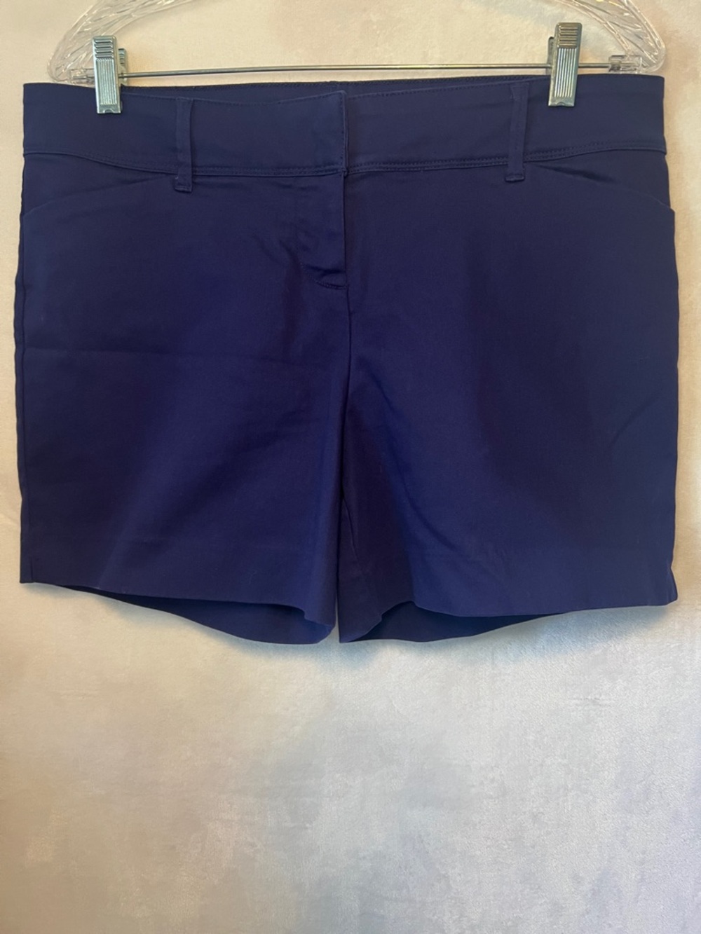 The Limited Tailored Chino Shorts Blue Flat Front Mid Rise Dress Shorts Size 10